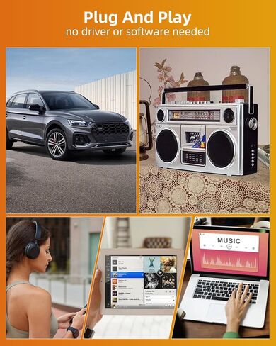 Car Audio Bluetooth 5.1 Cassette Receiver, Cassette Bluetooth Adapter for Car Tape Player, Wireless Cassette Aux Adapter with Hands-Free Calling, Compatibility with Smartphones, Tablets, MP3, TF Card in Saudi Arabia