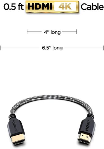 PowerBear 4K HDMI Cable 10 ft | High Speed Hdmi Cables, Braided Nylon & Gold Connectors, 4K @ 60Hz, Ultra HD, 2K, 1080P, ARC & CL3 Rated | for Laptop, Monitor, PS5, PS4, Xbox One, Fire TV, & More in Saudi Arabia