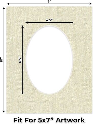 8x10 Mat Bevel Cut for 5x7 Photos - Precut Black Oval Shaped Photo Mat Board Opening - Acid Free Matte to Protect Your Pictures - Bevel Cut for Family Photos, Pack of 1 Matboard in Saudi Arabia