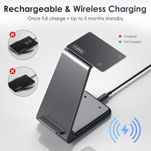 بطاقة تعقب المحفظة Air-Tag (iOS فقط) - بطاقة تتبع رفيعة 0.07 بوصة، بطاقة بلوتوث ذكية مقاومة للماء IP68، تعمل مع Apple Find My، [معتمد من Apple MFi]، مكتشف العناصر للأمتعة وجوازات السفر والمحفظة in Kuwait