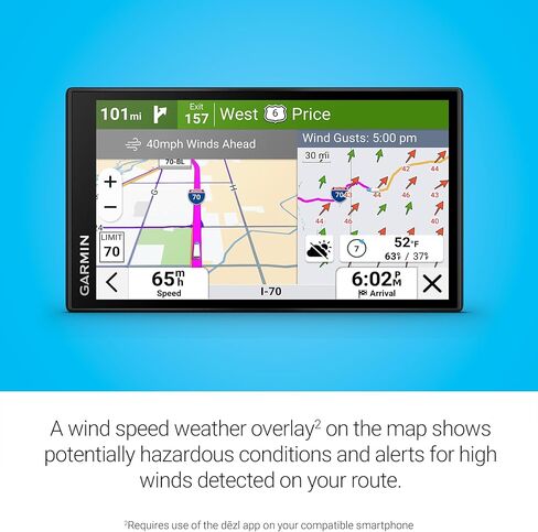 Garmin dezl OTR620 GPS Truck Navigator مع شاشة لمس 6 بوصة، دقة 1280 بكسل، ودعم صور الأقمار الصناعية المباشرة Birdseye (أسود) (متجدد) in Kuwait