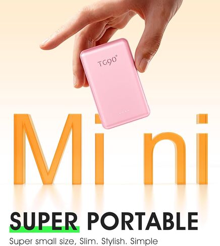 شاحن محمول TG90° 5000 مللي أمبير في الساعة، قابس وكابلات تيار متردد مدمجة، بنك طاقة بحجم الجيب، حزمة بطارية USB C خارجية نحيفة سريعة الشحن متوافقة مع iPhone 17 16 15 14 13 12 Samsung Google iPad in Kuwait