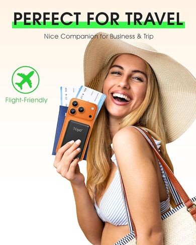 شاحن محمول TG90° 5000 مللي أمبير في الساعة، قابس وكابلات تيار متردد مدمجة، بنك طاقة بحجم الجيب، حزمة بطارية USB C خارجية نحيفة سريعة الشحن متوافقة مع iPhone 17 16 15 14 13 12 Samsung Google iPad in Kuwait