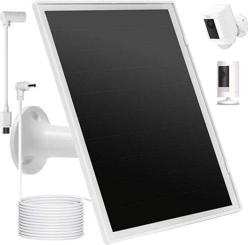 Solar Panel Charger for Ring Camera, Compatible with Ri ng Stick Up Cam, Stick Up Cam Pro, Ring Spotlight Cam Plus/Pro, 6W5V 13ft Charging Cable (White-1Pack) in Saudi Arabia