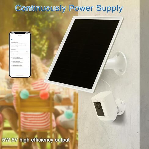 Solar Panel Charger for Ring Camera, Compatible with Ri ng Stick Up Cam, Stick Up Cam Pro, Ring Spotlight Cam Plus/Pro, 6W5V 13ft Charging Cable (White-1Pack) in Saudi Arabia