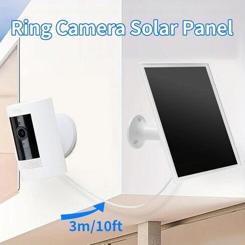 Solar Panel Charger for Ring Camera, Compatible with Ri ng Stick Up Cam, Stick Up Cam Pro, Ring Spotlight Cam Plus/Pro, 6W5V 13ft Charging Cable (White-1Pack) in Saudi Arabia