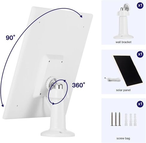 Solar Panel Charger for Ring Camera, Compatible with Ri ng Stick Up Cam, Stick Up Cam Pro, Ring Spotlight Cam Plus/Pro, 6W5V 13ft Charging Cable (White-1Pack) in Saudi Arabia