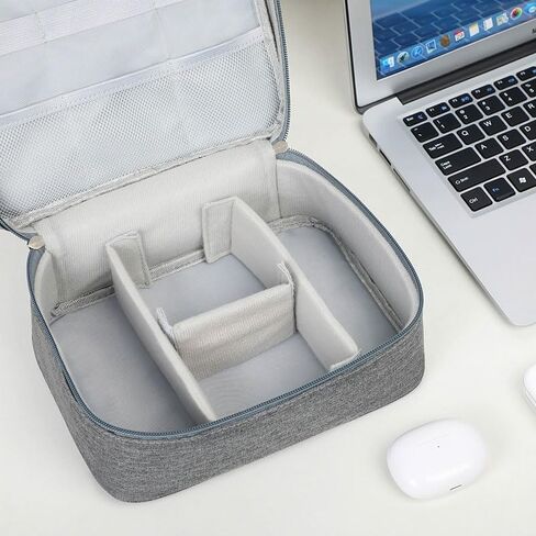 Travel Bag Cord Organizer Bag, Waterproof Cable Organizer Bag Case for Electronic Accessories for Cables Cords Chargers Earphone Phone, Traveling Essentials, Grey in Saudi Arabia