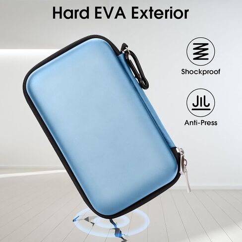 Travel Essentials Electronic Organizer Cable Bag, Hard Protective EVA Case, Shockproof Storage Organizer Accessories Storage Bag Pouch, Black in Saudi Arabia