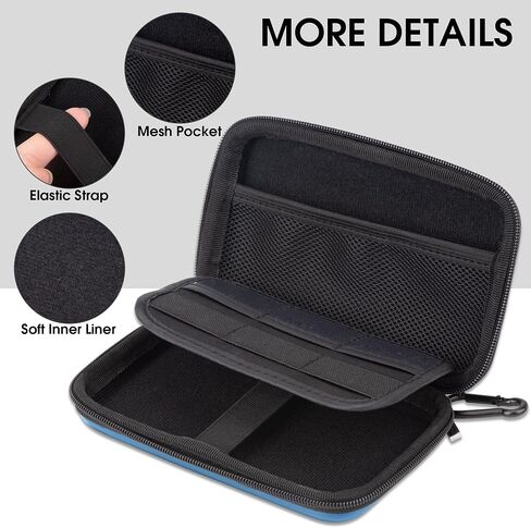 Travel Essentials Electronic Organizer Cable Bag, Hard Protective EVA Case, Shockproof Storage Organizer Accessories Storage Bag Pouch, Black in Saudi Arabia