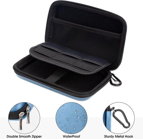Travel Essentials Electronic Organizer Cable Bag, Hard Protective EVA Case, Shockproof Storage Organizer Accessories Storage Bag Pouch, Black in Saudi Arabia