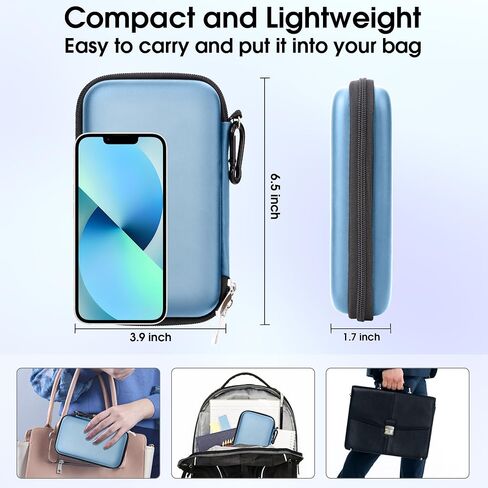 Travel Essentials Electronic Organizer Cable Bag, Hard Protective EVA Case, Shockproof Storage Organizer Accessories Storage Bag Pouch, Black in Saudi Arabia