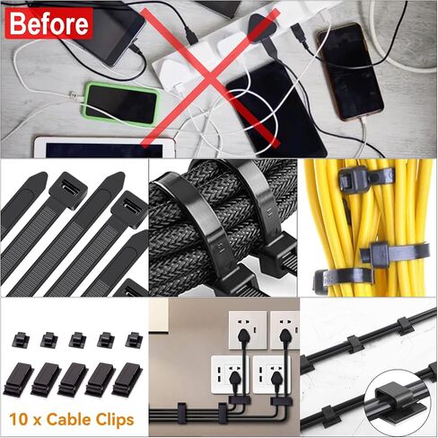YUANYE Cable Management Box Cable Management Kit for Power Strip to Hide Wires,Cord Organizer Boxes,Safe ABS Material Wire Organizer of Cable Clips Sleeve for Home & Office,3Pack-128PCS /Black in Saudi Arabia