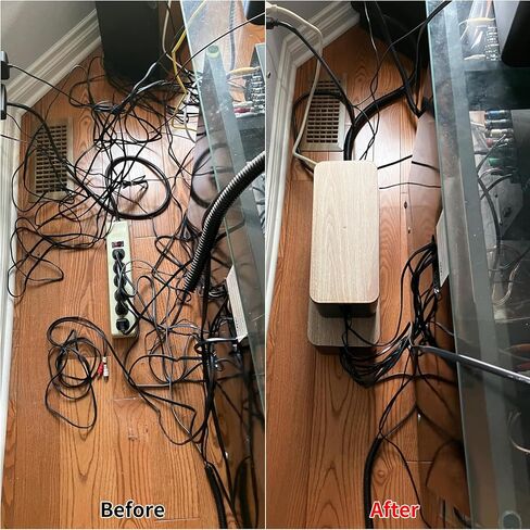 YUANYE Cable Management Box Cable Management Kit for Power Strip to Hide Wires,Cord Organizer Boxes,Safe ABS Material Wire Organizer of Cable Clips Sleeve for Home & Office,3Pack-128PCS /Black in Saudi Arabia
