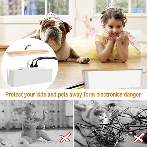 YUANYE Cable Management Box Cable Management Kit for Power Strip to Hide Wires,Cord Organizer Boxes,Safe ABS Material Wire Organizer of Cable Clips Sleeve for Home & Office,3Pack-128PCS /Black in Saudi Arabia