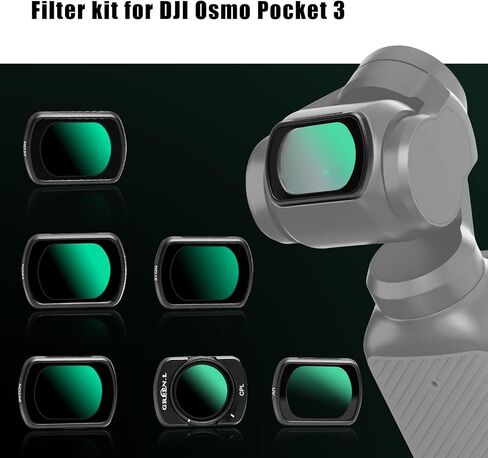 فلتر ND مغناطيسي متغير GREEN.L ND2-ND32، متوافق مع DJI Osmo Pocket 3 Creator Combo، زجاج بصري عالي الدقة متعدد الطبقات in Kuwait