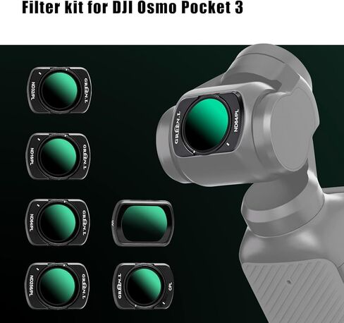 فلتر ND مغناطيسي متغير GREEN.L ND2-ND32، متوافق مع DJI Osmo Pocket 3 Creator Combo، زجاج بصري عالي الدقة متعدد الطبقات in Kuwait