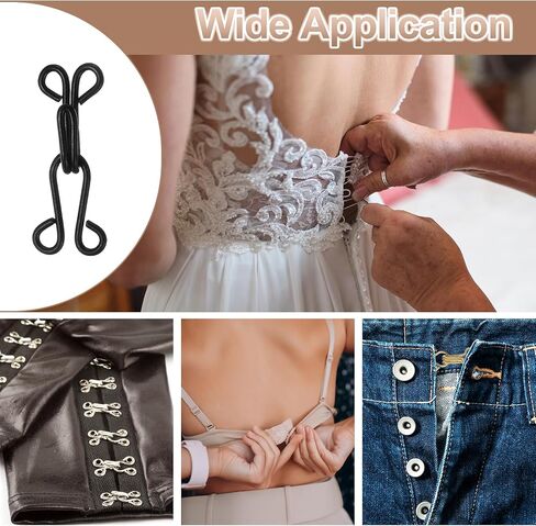 Harfington 100set خطافات خياطة وإغلاق العيون 28 مم 9# الخطاف والعين مثبتات لسرطان البراحيا براون تنورة DIY ، نغمة فضية in Saudi Arabia