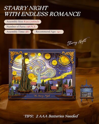 Rowood Sunflower 3D Puzzle Building مع LED ، DIY Vincent Van Gogh Painting Craft Kits للبالغين ، هدية مجموعة نباتات المنزل للمراهقين أطفال في عيد الميلاد in Saudi Arabia