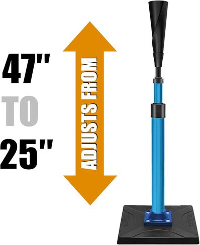 Baseball/Softball Batting Tee-(24"-46") Height Adjustable Premium Portable Baseball Tee with Removable Rubber Top and Heavy Duty Base for All Ages in Kuwait