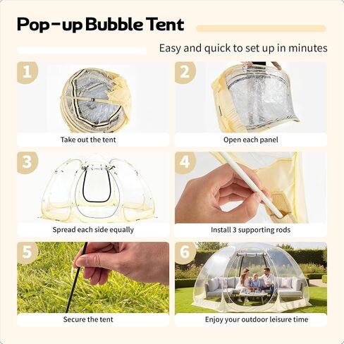 Pop Up Bubble Tent, Instant Igloo Tent Suitable for 4-6 People, Screen House for Patios, Cold in Saudi Arabia