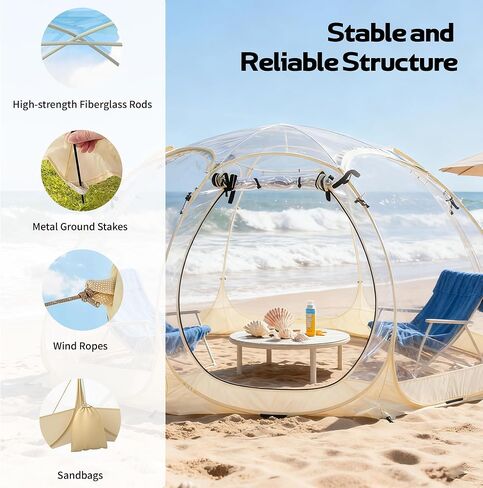 Pop Up Bubble Tent, Instant Igloo Tent Suitable for 4-6 People, Screen House for Patios, Cold in Saudi Arabia