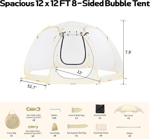 Pop Up Bubble Tent, Instant Igloo Tent Suitable for 4-6 People, Screen House for Patios, Cold in Saudi Arabia