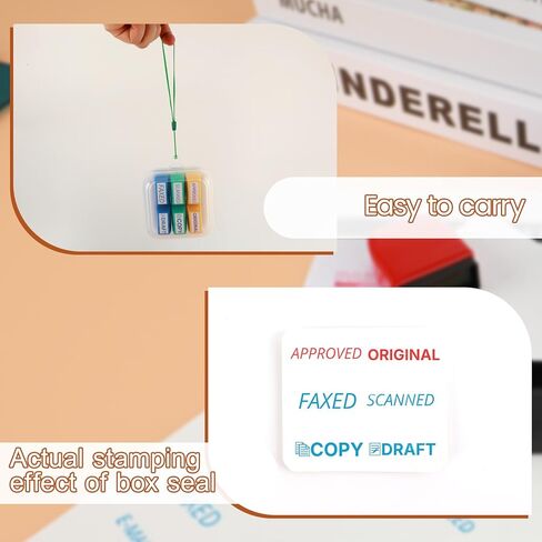 مجموعة طوابع طوابع محفوظة الذات - حزمة حمراء وأزرق لمستندات العمل | طوابع المكاتب المسبقة (تم مسحها ضوئيًا ، معتمدة ، فاكس ، نسخة) | طوابع مطاطية متينة للأوراق ورسائل البريد الإلكتروني والسجلات | بواسطة 6ugooes in Kuwait