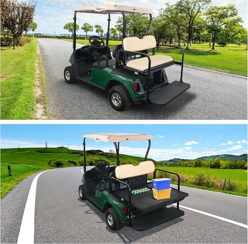 طقم مقعد خلفي لعربة الجولف 10L0L لطراز EZGO RXV/Freedom RXV للغاز والكهرباء 2008-up - أسود/تان in Kuwait