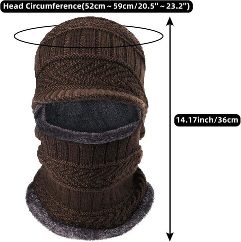 Syhood Knitted Balaclava Beanie Hat Winter Neck Warmer Ski Face Cover Neck Gaiter (Navy Blue, Black,2 Pieces) in Saudi Arabia