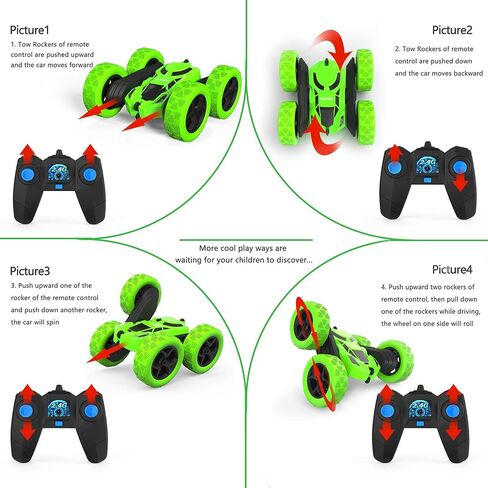 سيارة مكافحة عن بعد سيارة حيلة للأطفال ، 360 درجة مئوية سيارة RC على الوجهين مع أضواء عجلة LED ، لعبة 4WD للأولاد الذين تتراوح أعمارهم بين 6-12 ، هدايا in Kuwait