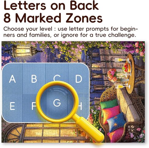 Jigsaw Puzzles for Adults 1000 Pieces Castle Landscape Fantasy Art Puzzles with Letters on Back,Fun Educational Unique Hard Difficult Challenging Puzzle for Mindfulness & Family Bonding in Kuwait