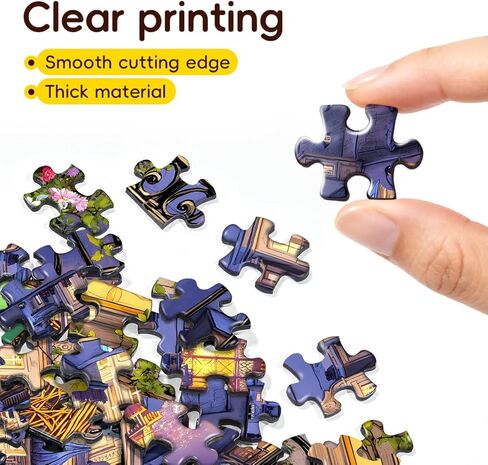 Jigsaw Puzzles for Adults 1000 Pieces Castle Landscape Fantasy Art Puzzles with Letters on Back,Fun Educational Unique Hard Difficult Challenging Puzzle for Mindfulness & Family Bonding in Kuwait