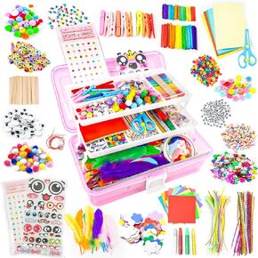 Smilesskiddo Arts Craft Craft Supplies for Kids - 1100+ PCS Toddler DIY Craft Art Supper in Kuwait