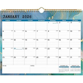 2025-2026 Wall Calendar - Jul 2025 –Dec 2026, 18 Months Calendar 2025-2026, 14.57 x 11.42 In, 2026 Calendar, Monthly Calendar with Ruled Blocks, Thick Paper, Holidays, To-do ＆ Notes in Kuwait