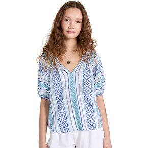 بلوزة VELVET BY GRAHAM & SPENCER للسيدات من Kimmy Jacquard، وردي، X-Small in Kuwait