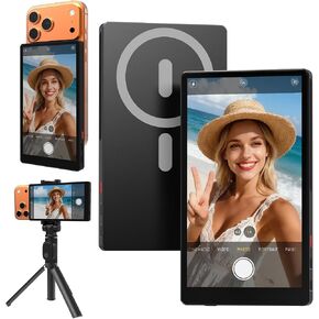 5" Vlog Selfie Monitor Screen, 4K, 60Hz, 1ms Response, 2600mAh Battery, 90feet Signal Range, Wireless Back Camera Monitor for iPhone & Android, Sync Rear Camera for Live Stream&TikTok in Saudi Arabia