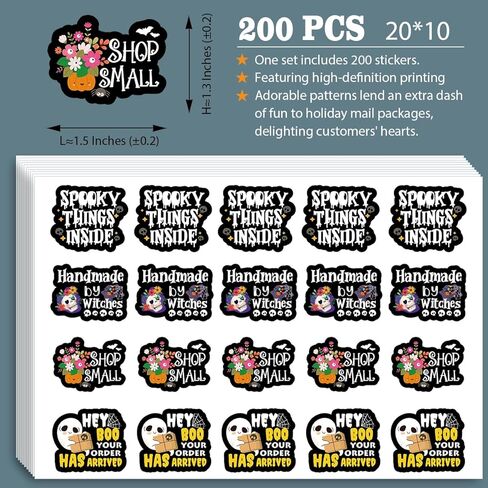 ملصقات أعمال الهالوين ، يرجى عدم ثني ملصقات الشحن الهشة وأختام الحزم للبائعين على الإنترنت ، وتجار التجزئة على الإنترنت ، وتصميم مخيف للبريد ، 200 جهاز كمبيوتر ، in Kuwait