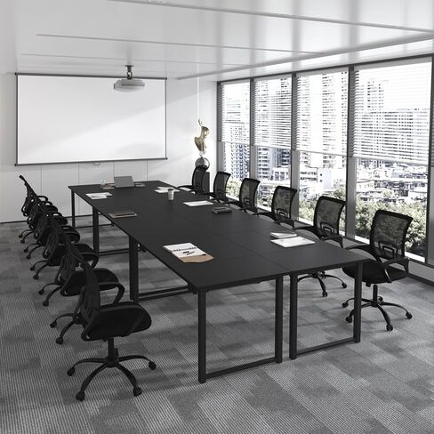 طاولة مؤتمرات Bonzy Home 6ft ، 71 "L x 32" W × 30 "H طاولة اجتماعات طويلة مستطيل ، طاولة ندوة حديثة مع إطار معدني قوي للمكتب ، أبيض in Kuwait