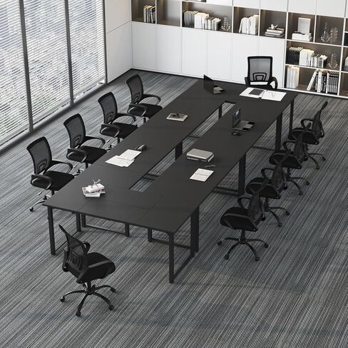 طاولة مؤتمرات Bonzy Home 6ft ، 71 "L x 32" W × 30 "H طاولة اجتماعات طويلة مستطيل ، طاولة ندوة حديثة مع إطار معدني قوي للمكتب ، أبيض in Kuwait