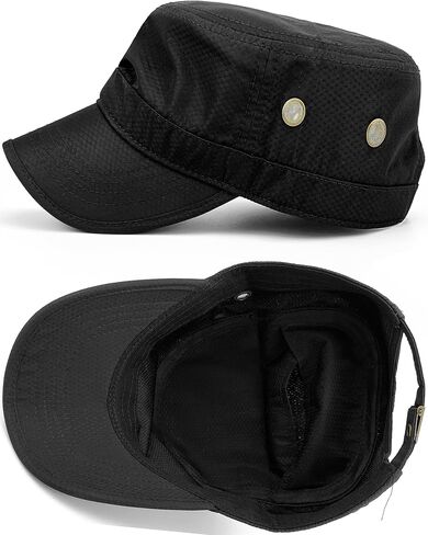 REDSHARKS Hidden Pocket Cadet Army Hat Quick Dry Military Style Flat Top Baseball Dad Sun Cap in Kuwait