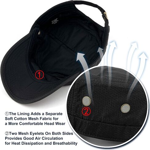 REDSHARKS Hidden Pocket Cadet Army Hat Quick Dry Military Style Flat Top Baseball Dad Sun Cap in Kuwait