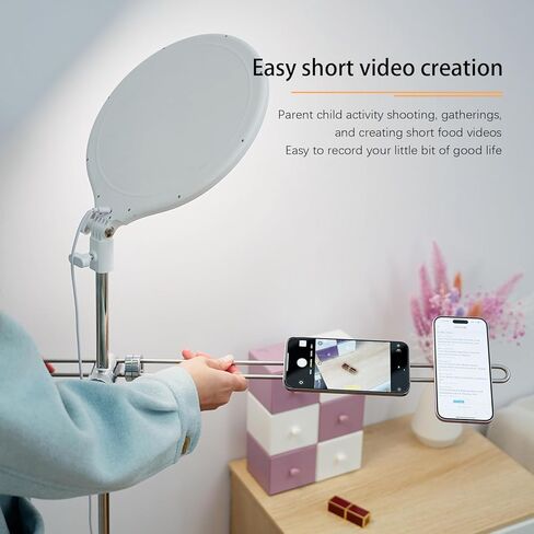 ضوء حلقة LED مع حامل 150 سم، إضاءة حلقة كبيرة احترافية بملء الشاشة 6000 كيلفن مع حامل هاتف، أضواء سيلفي لتصوير فيديو الاستوديو، تيك توك، يوتيوب، بث مباشر in Kuwait