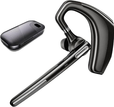 Bluetooth Headset with Noise-Canceling Microphone, 110-Hour Battery Life, 500mAh Long-Lasting Charge - Wireless Earpiece for Phones & PC, V5.1 Dual-Device Connection, Lightweight Comfort Fit in Saudi Arabia