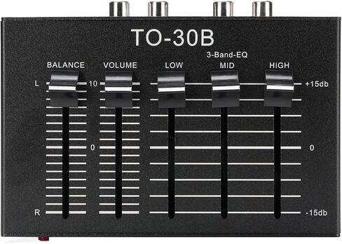 ASHATA Phono Preamp, EQ 2 Channel Digital Sound Equalizer Preamplifier, 3 Band 12dB High Mid Low Tone Adjustment Balanced Volume Control, for Record Player in Saudi Arabia