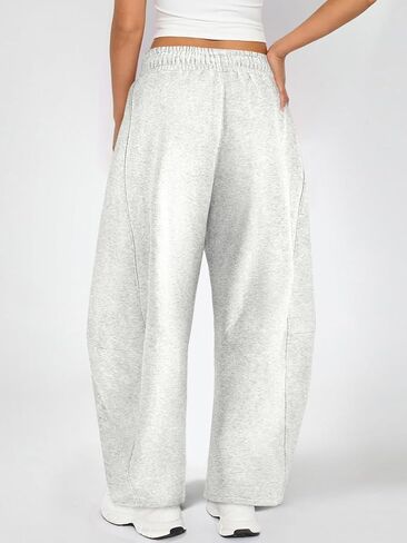 Womens Barrel Sweatpants Wide Leg Sweat Pants for Women Elastic Waisted Drawstring Pants Casual Athletic Fall Clothes in Kuwait
