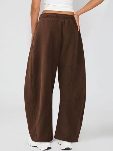 Womens Barrel Sweatpants Wide Leg Sweat Pants for Women Elastic Waisted Drawstring Pants Casual Athletic Fall Clothes in Kuwait