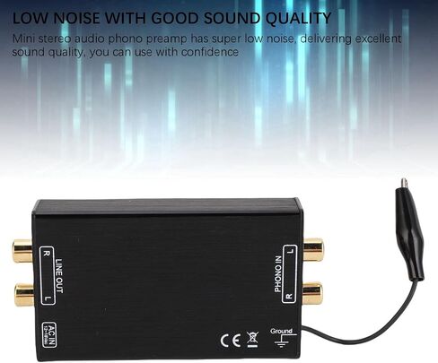 VBESTLIFE Phono Preamp لـ MM قرص دوار صغير للصوت ستيريو، مكبر صوت لمشغل التسجيل مع 2 مدخل ومخرج فيديو مركب (قابس أمريكي AC115V) in Saudi Arabia