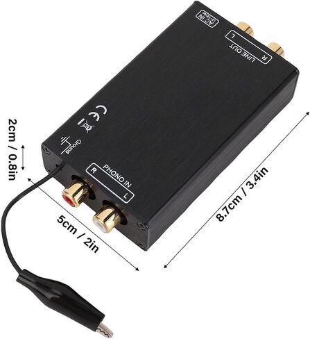 VBESTLIFE Phono Preamp لـ MM قرص دوار صغير للصوت ستيريو، مكبر صوت لمشغل التسجيل مع 2 مدخل ومخرج فيديو مركب (قابس أمريكي AC115V) in Saudi Arabia