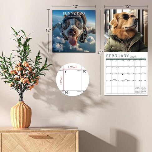 Gannyfer Calendar 2025-2026 ، يوليو 2025 إلى ديسمبر 2026 ، 18 شهرًا تقويم الكلاب المضحكة 2025 ، تم افتتاح تقويمات الجدار الكبيرة 12 "× 24" ، مثالية كهدايا للأصدقاء والعائلة (تضمنت 3 ملصقات) in Saudi Arabia